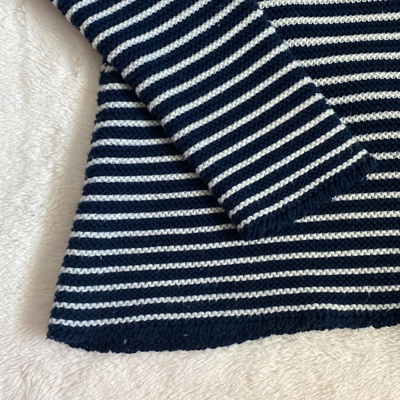 FRAME Navy & White Nautical Boxy Sweater 100% Cotton Sz. XS Runs Big - Picture 3 of 8